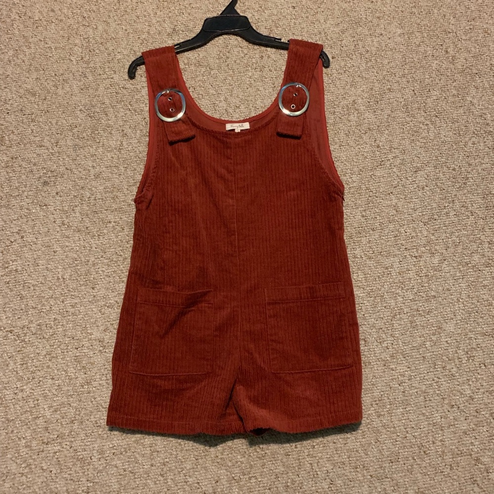 Honey Belle burnt orange ribbed jumper/romper